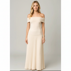 Madison | Women's Wedding Guest Maxi Dress With Off-Shoulder Neckline And Pleated Skirt | Elegant