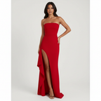 Madison | Women's Wedding Guest Maxi Dress With Strapless Neckline And Side Slit | Elegant