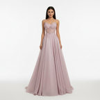 Madison | Women's Wedding Guest Maxi Dress With Sweetheart Neckline And Pleated Skirt | Elegant