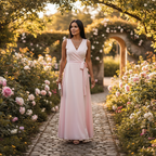 Madison | Women's Wedding Guest Maxi Dress With V-Neck And Tie Waist | Elegant