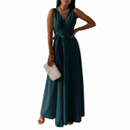Madison | Women's Wedding Guest Maxi Dress With V-Neck And Tie Waist | Elegant