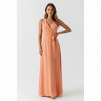 Madison | Women's Wedding Guest Maxi Dress With V-Neck And Tie Waist | Elegant