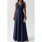 Madison | Women's Wedding Guest Maxi Dress With V-Neck And Tie Waist | Elegant