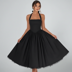 Madison | Women's Wedding Guest Midi Dress With Halter Neckline And Pleated Skirt | Elegant