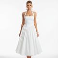 Madison | Women's Wedding Guest Midi Dress With Halter Neckline And Pleated Skirt | Elegant