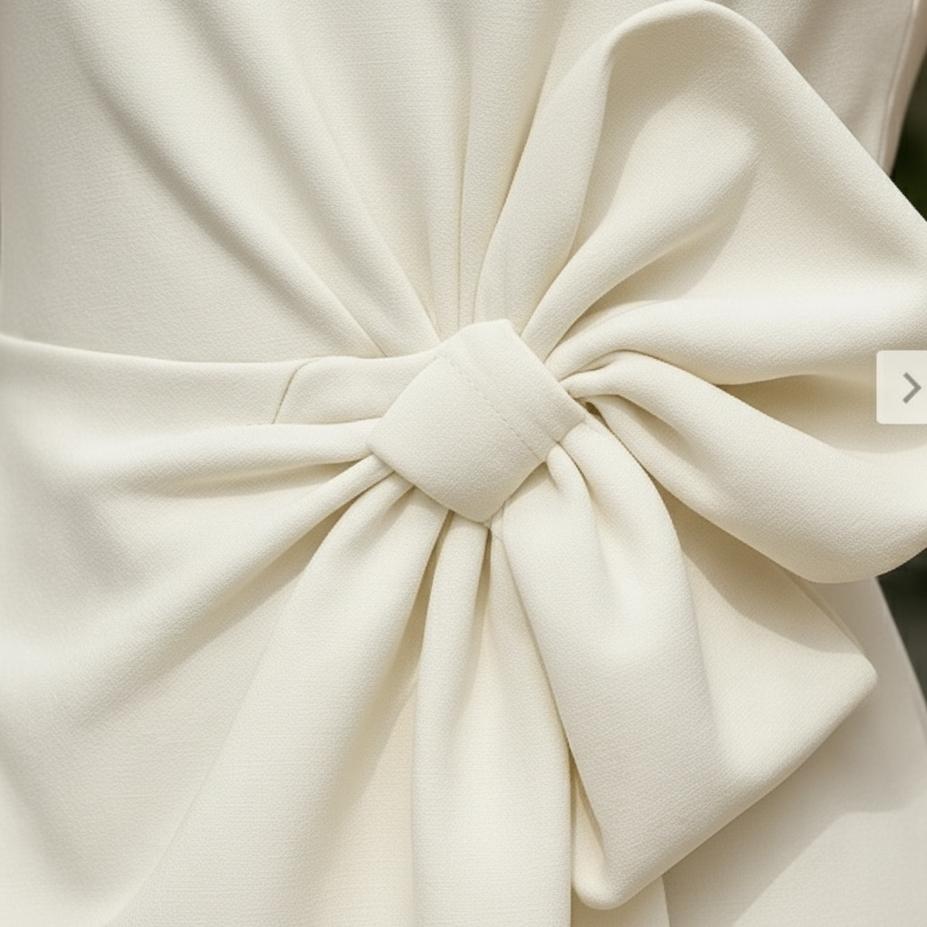 Madison | Women's White Mini Dress With Sleeveless Design And Bow Detail | Elegant