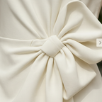 Madison | Women's White Mini Dress With Sleeveless Design And Bow Detail | Elegant