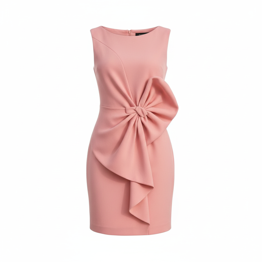Madison | Women's White Mini Dress With Sleeveless Design And Bow Detail | Elegant