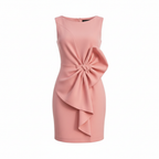 Madison | Women's White Mini Dress With Sleeveless Design And Bow Detail | Elegant