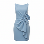Madison | Women's White Mini Dress With Sleeveless Design And Bow Detail | Elegant
