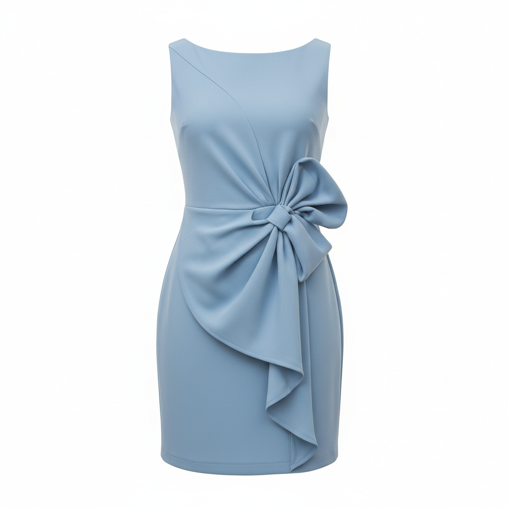 Madison | Women's White Mini Dress With Sleeveless Design And Bow Detail | Elegant