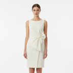 Madison | Women's White Mini Dress With Sleeveless Design And Bow Detail | Elegant