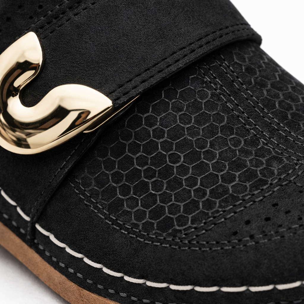 Mariana | Women’s Sandals With Perforated Upper And Gold Buckle | Comfort