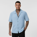 Mason | Men's Casual Shirt With Cuban Collar And Short Sleeves | Summer