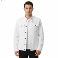 Mason | Men's Denim Jacket With Mandarin Collar And Button Front | Casual