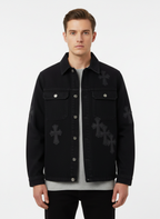 Mason | Men's Leather Jacket With Button Closure And Chest Pockets | Streetwear