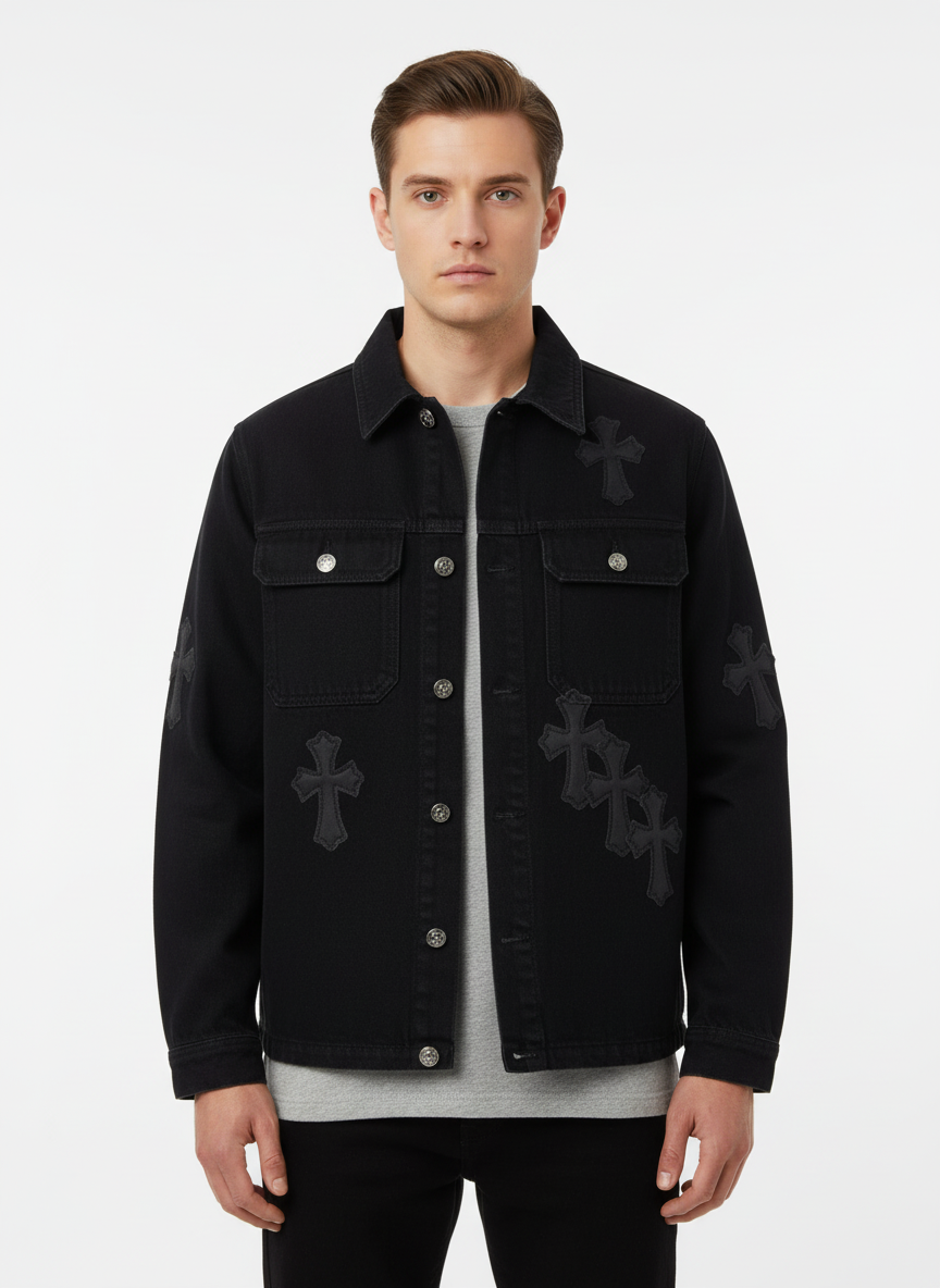 Mason | Men's Leather Jacket With Button Closure And Chest Pockets | Streetwear