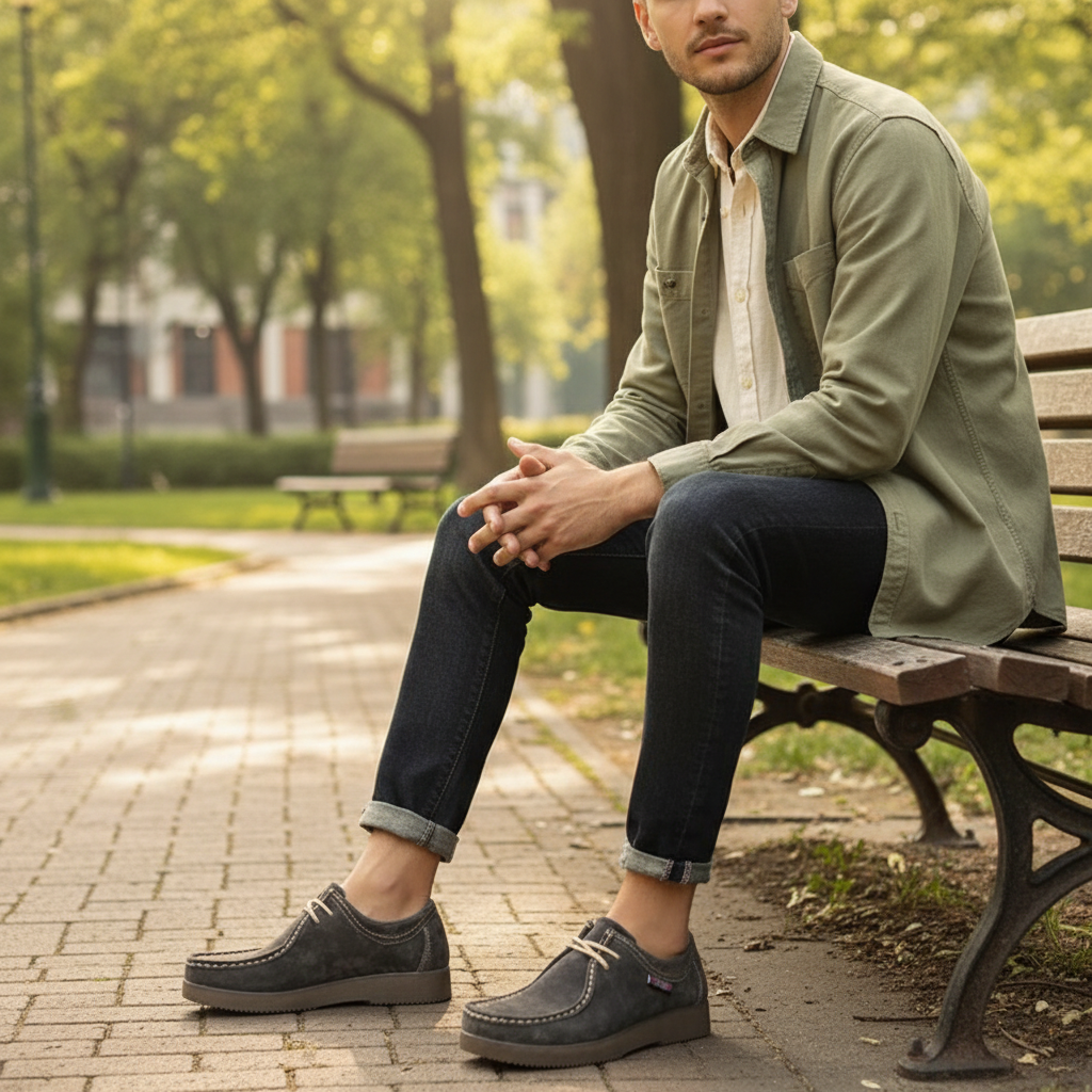 Mason | Men's Shoes With Lace Up Closure And Woven Stitch Detail | Casual