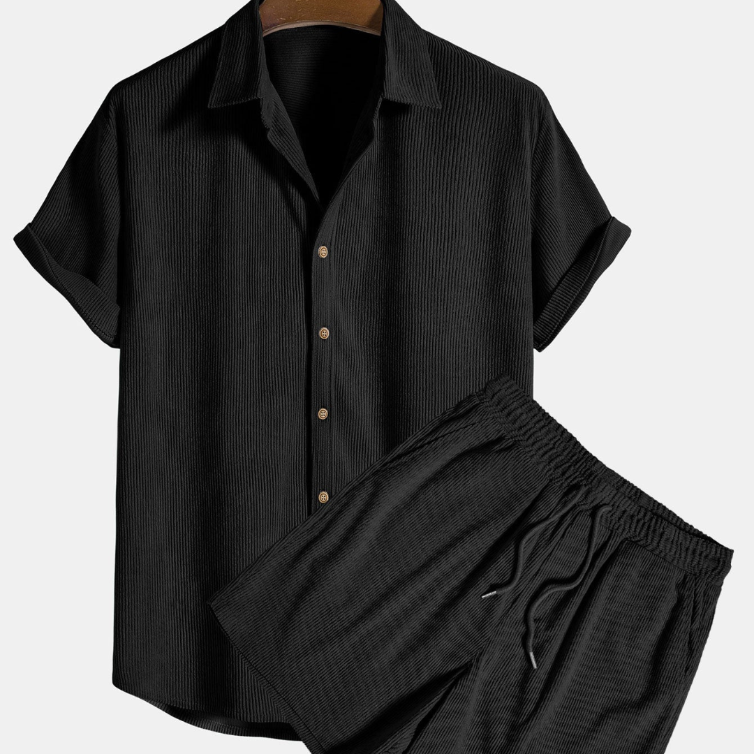Mason | Men’s Short Set With Button-Front Shirt And Drawstring Shorts