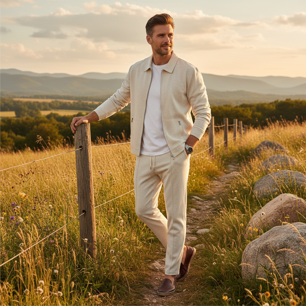Mason | Men's Tracksuit With Zip Jacket And Straight Leg Pants | Modern
