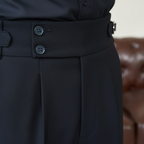 Mason | Men's Trousers With Pleated Front And Double Button Waist | Elegant