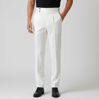 Mason | Men's Trousers With Pleated Front And Double Button Waist | Elegant