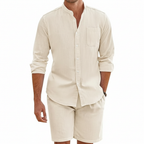 Mason | Men's Two Piece Set With Drawstring Shorts And Zip Collar