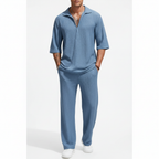 Mason | Men's Two Piece Set With Zip Collar And Relaxed Fit Pants | Casual