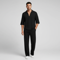 Mason | Men's Two Piece Set With Zip Collar And Relaxed Fit Pants | Casual