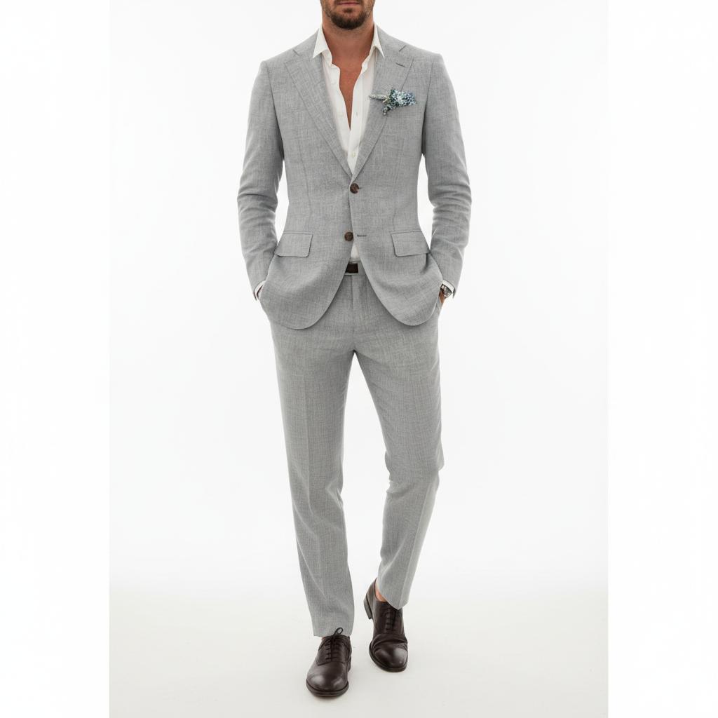 Mason | Men's Two Piece Suit With Notch Lapel And Button Closure | Classic
