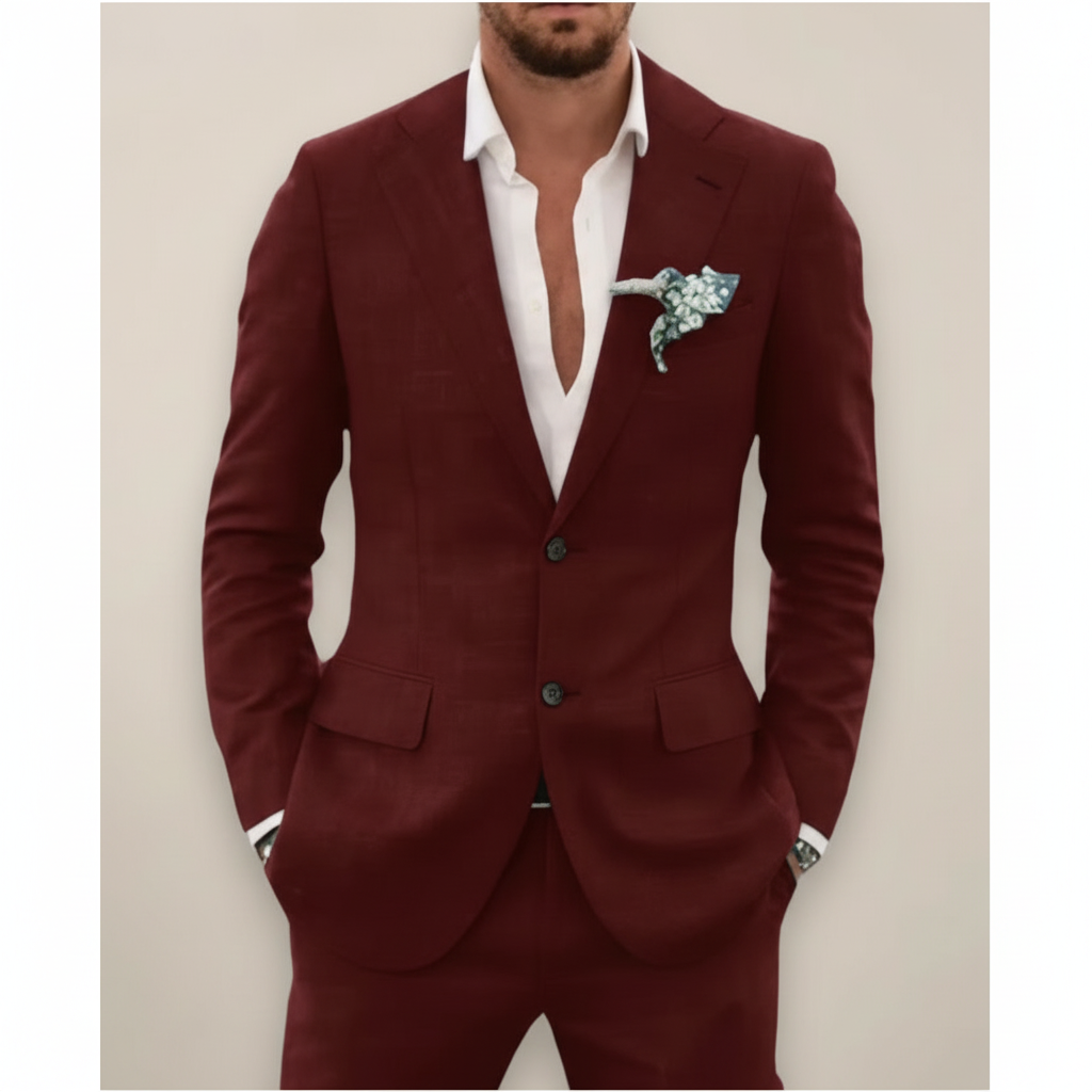 Mason | Men's Two Piece Suit With Notch Lapel And Button Closure | Classic