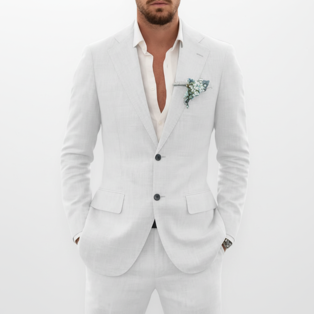Mason | Men's Two Piece Suit With Notch Lapel And Button Closure | Classic