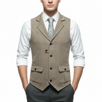 Mason | Men's Wedding Dress Vest With Notch Lapel And Button Closure | Formal