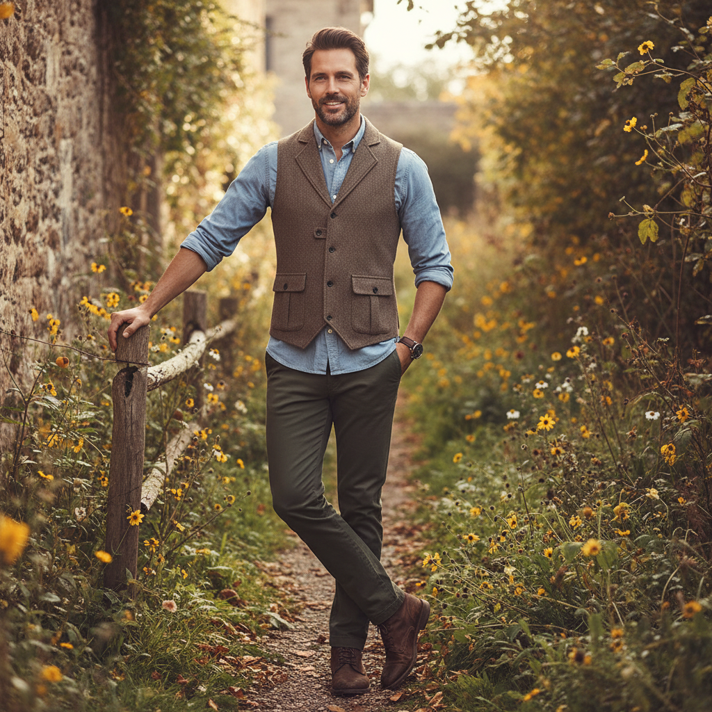 Mason | Men's Wedding Dress Vest With Notch Lapel And Button Closure | Formal