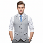 Mason | Men's Wedding Dress Vest With Notch Lapel And Button Closure | Formal