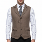 Mason | Men's Wedding Dress Vest With Notch Lapel And Button Closure | Formal