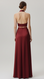 Maya | Women’s Two Piece Set With Halter Neck Top And Maxi Skirt