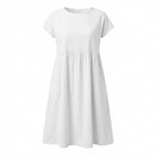 Mila | Women’s Formal Midi Dress With Short Sleeves And Side Pockets | Casual Elegant