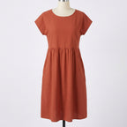Mila | Women’s Formal Midi Dress With Short Sleeves And Side Pockets | Casual Elegant