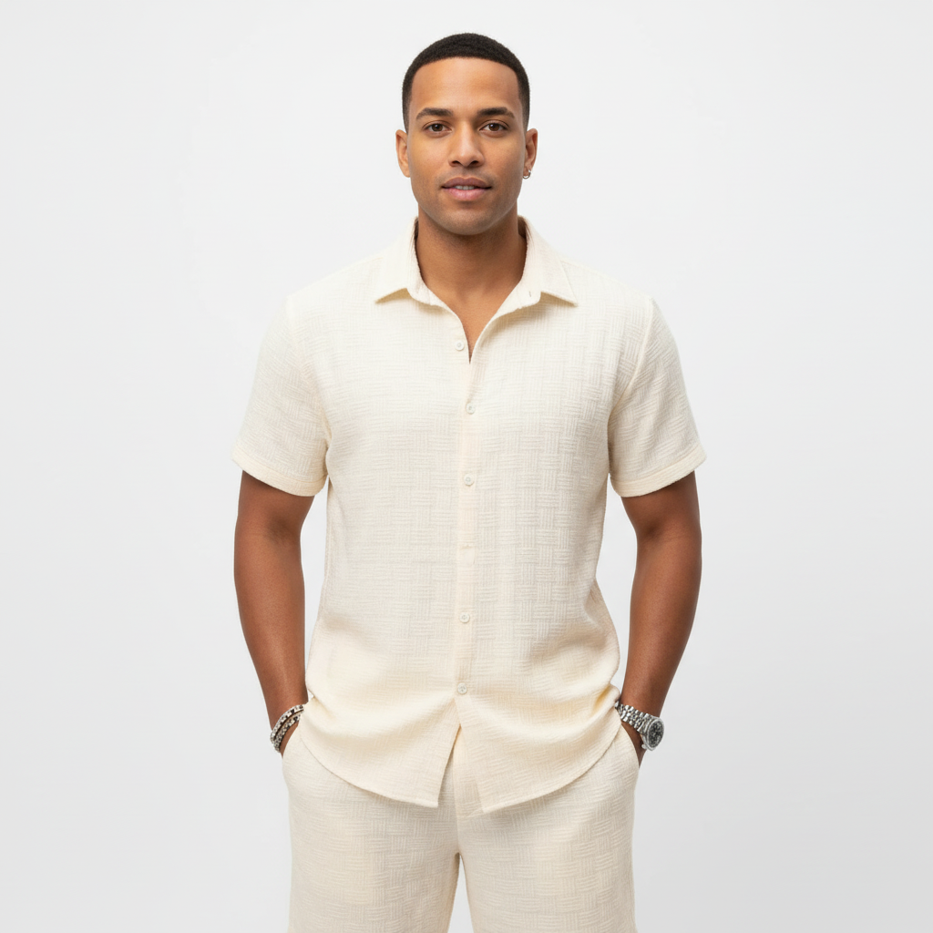 Noah | Men's 2-Piece Set With Short Sleeve Shirt And Matching Shorts | Summer