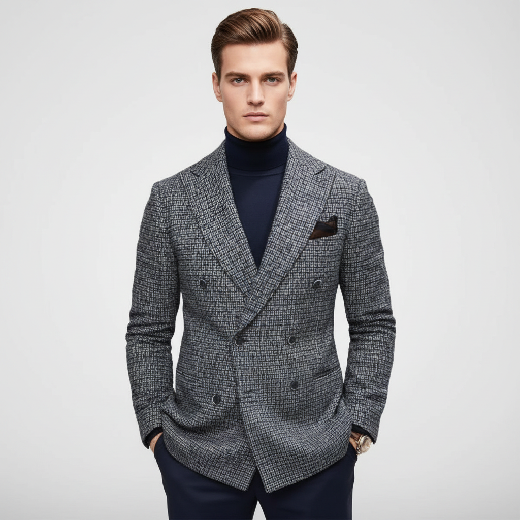 Noah | Men's Blazer With Double Breasted Design And Notch Lapel | Smart Casual