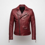 Noah | Men's Leather Jacket With Asymmetric Zip And Quilted Sleeves | Biker