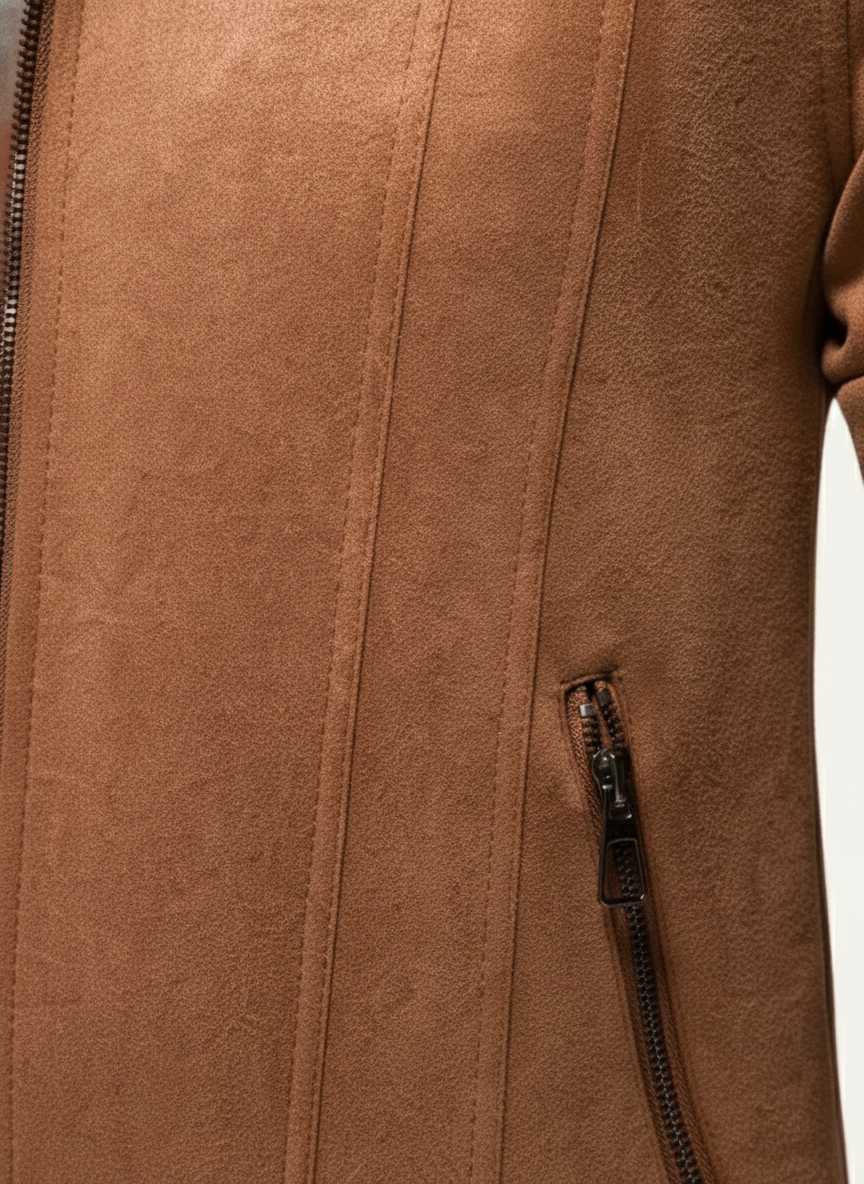 Noah | Men's Leather Jacket With Zip Closure And Side Zip Pocket | Casual