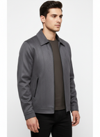 Noah | Men's Leather Jacket With Zip Closure And Side Zip Pocket | Casual