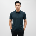 Noah | Men's Polo Shirt With Textured Design And Button Placket | Casual