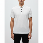 Noah | Men's Polo Shirt With Textured Design And Button Placket | Casual