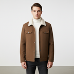 Noah | Men's Sherpa Jacket With Button Front And Chest Pockets | Casual