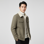 Noah | Men's Sherpa Jacket With Button Front And Chest Pockets | Casual