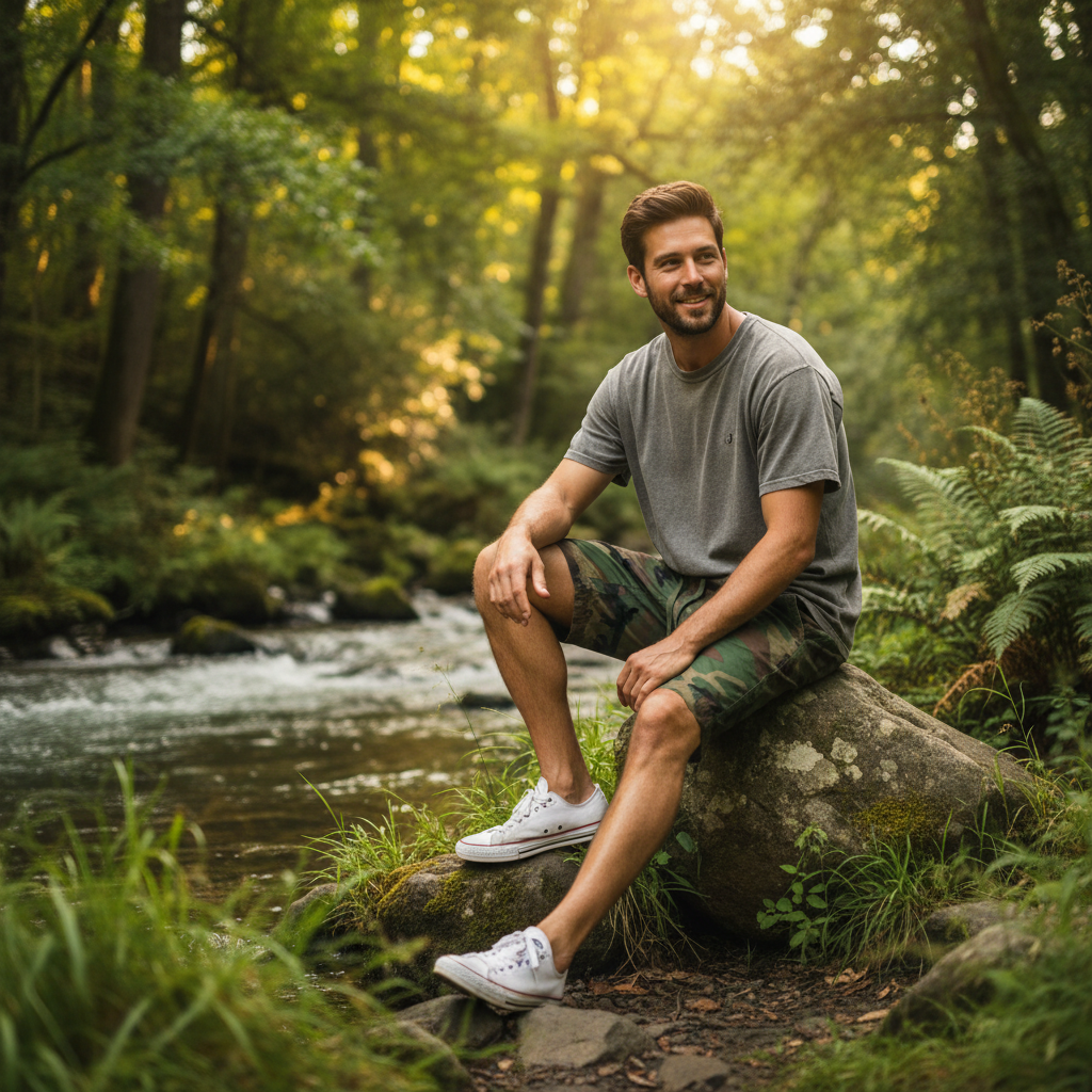 Noah | Men's Shorts With Drawstring Waist And Side Pockets | Casual