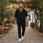 Noah | Men's Summer Set With Cuban Collar Shirt And Straight Leg Pants | Casual